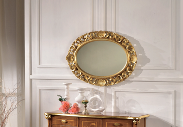 5478 - Framed oval wooden mirror by Tarocco Vaccari Group - view 3